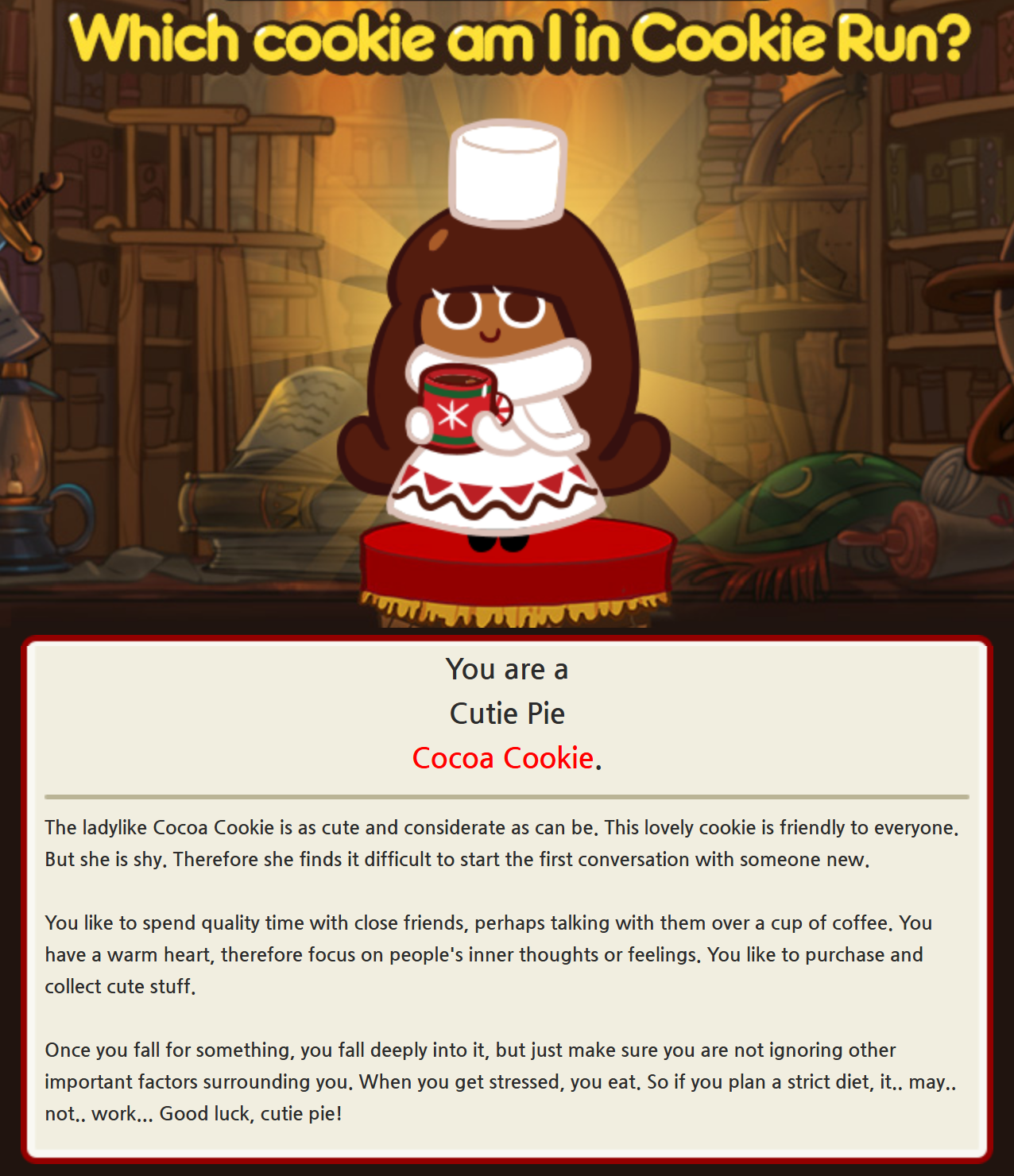 I am Cocoa Cookie!